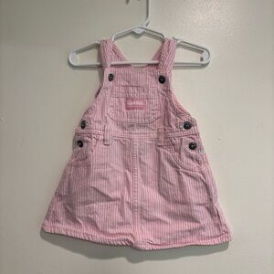 Oshkosh B’Gosh overall dress pink and white striped 18 month toddler girl